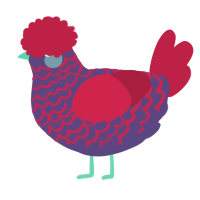 A overcast and crimson chicken with a lace pattern