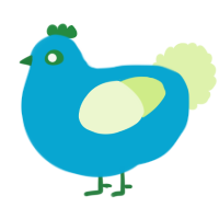 A cerulean and apple chicken