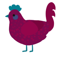 A wine and maroon chicken with a speckle pattern