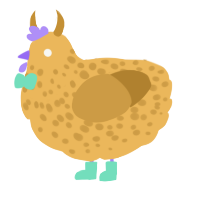A honey and gold chicken with a speckle pattern
