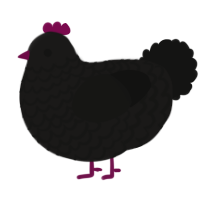 A sable and black chicken with a lace pattern