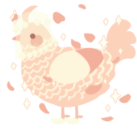 A rose chicken with a lace pattern