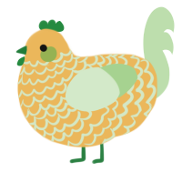 A honey and gluppy chicken with a lace pattern