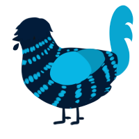 The Blue Dress, a tumblr and cerulean chicken with a bar pattern