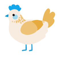 A cream and honey chicken with a neck-speckle pattern