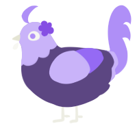 A overcast and lilac chicken with a head pattern