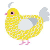 Lemon Candy, a yellow and mist chicken with a lace pattern