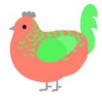 A sea and plum chicken with a half-lace pattern