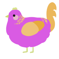 A orchid and honey chicken with a neck-band pattern