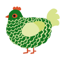 A leaf and lemon chicken with a lace pattern