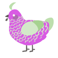 A orchid and gluppy chicken with a lace pattern
