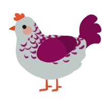 Chromastone, a silver and wine chicken with a half-lace pattern