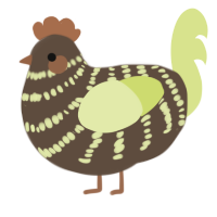 A bark and lemon chicken with a bar pattern