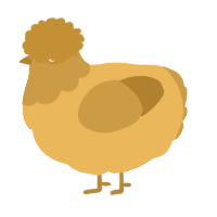 A honey and gold chicken with a head pattern