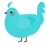 A aqua chicken with a half-lace pattern
