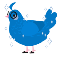 A sapphire chicken with a half-lace pattern