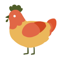 A honey and vermilion chicken with a head pattern