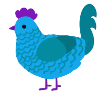 A sky and sea chicken with a lace pattern