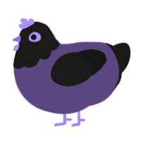 A overcast and sable chicken with a head pattern