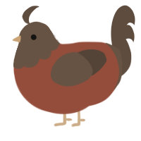 A russet and bark chicken with a head pattern