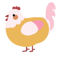 A honey and rose chicken with a head pattern