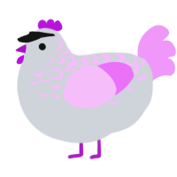 MLA Format, a mist and lavender chicken with a half-lace pattern