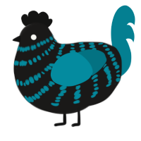 Rave, a sable and sea chicken with a bar pattern