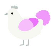A white and lavender chicken