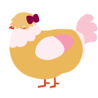 Magdalene, a honey and rose chicken with a head pattern