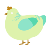 A apple and mint chicken with a neck-band pattern