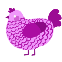 A lavender and plum chicken with a lace pattern