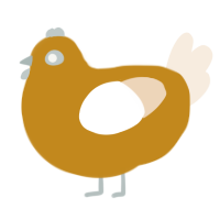 Waffle, a ochre and cream chicken