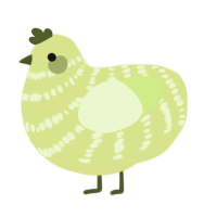 A lemon and apple chicken with a bar pattern
