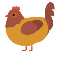 炙り, a orange and russet chicken with a head pattern