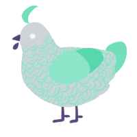 Steven, a mist and mint chicken with a double-lace pattern