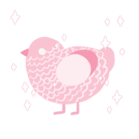 A rose chicken with a lace pattern
