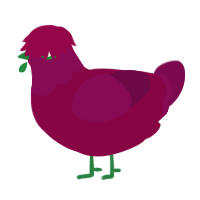 (unnamed), a maroon and wine chicken with a head pattern