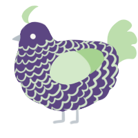 A overcast and gluppy chicken with a lace pattern