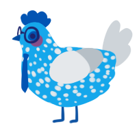 Dotty, a sky and mist chicken with a speckle pattern