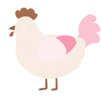 A cream and rose chicken with a lace pattern
