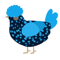 A tumblr and sky chicken with a speckle pattern