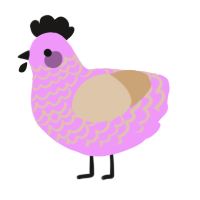 joghurt, a lavender and beige chicken with a lace pattern