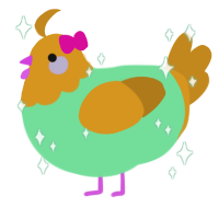 A spring and ochre chicken with a head pattern