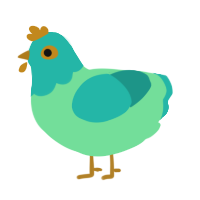 (unnamed), a spring and turquoise chicken with a head pattern