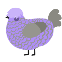 Lavandear, a lilac and ash chicken with a lace pattern