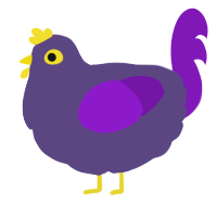A overcast and violet chicken