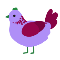 alien goober, a lilac and maroon chicken with a neck-speckle pattern