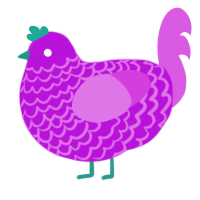 (unnamed), a amethyst and orchid chicken with a lace pattern