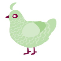 A gluppy chicken with a lace pattern