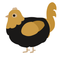 A sable and gold chicken with a head pattern